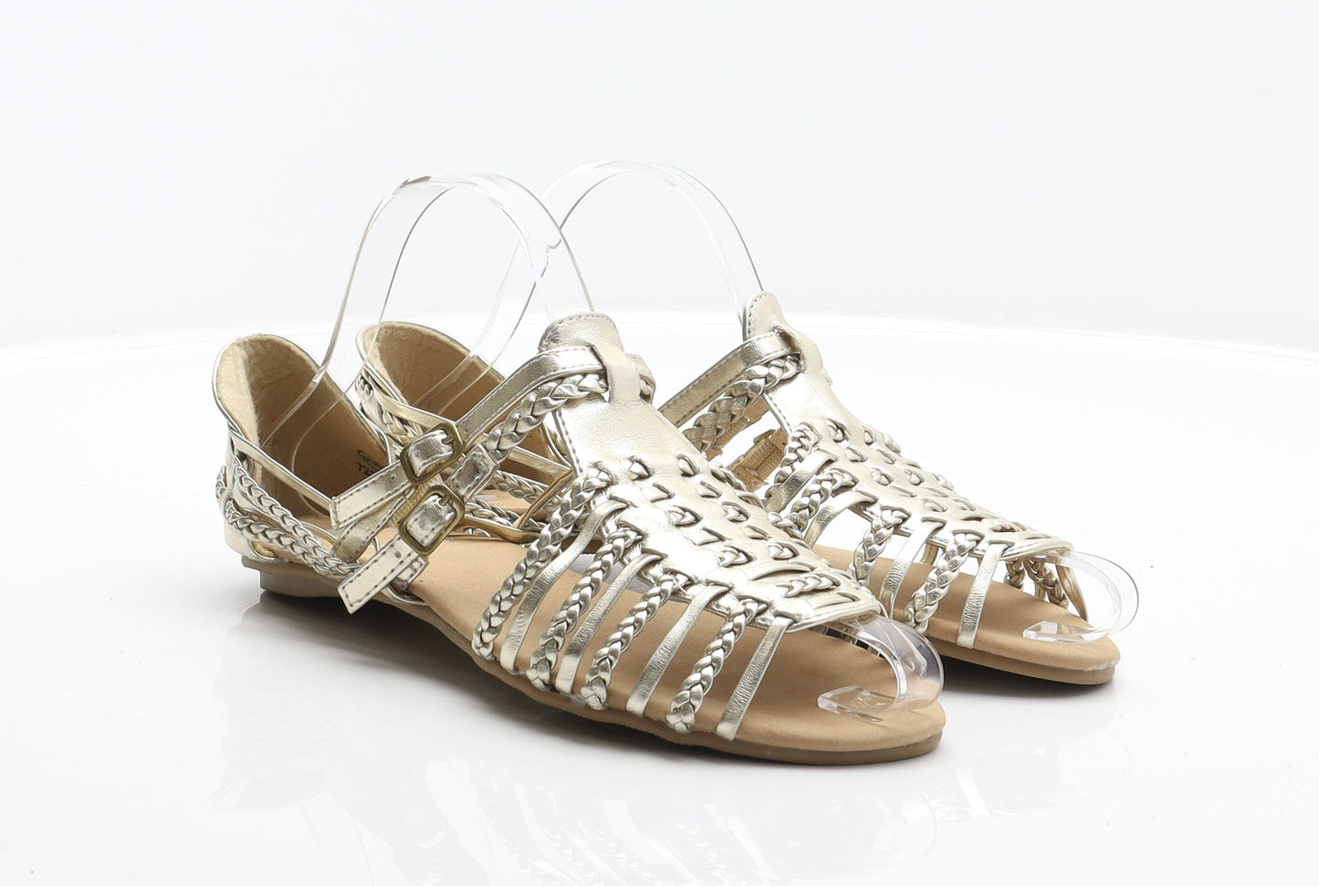 Atmosphere Womens Gold Synthetic Strappy Casual UK 5 38
