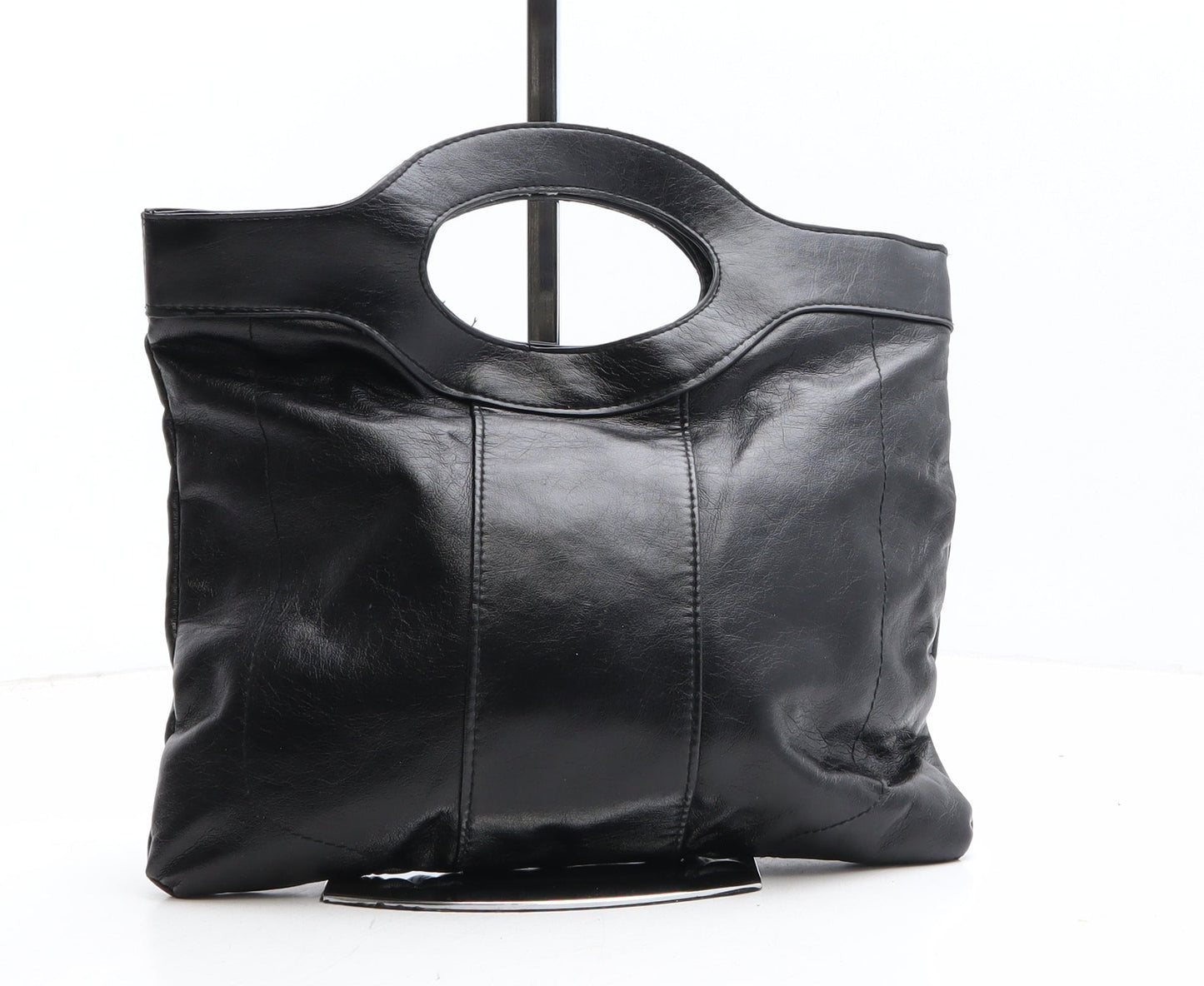 Bomth Womens Black Colorblock Polyethylene Top Handle Bag Size Small