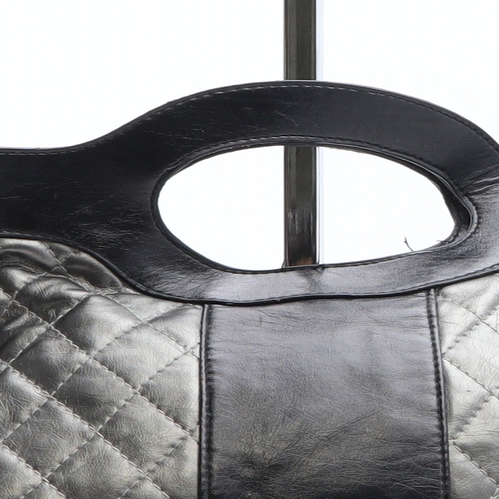 Bomth Womens Black Colorblock Polyethylene Top Handle Bag Size Small