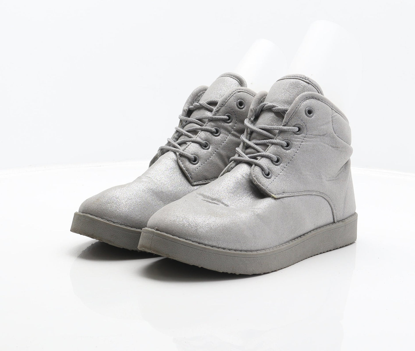 Atmosphere Womens Silver Polyester Shearling Style Boot UK 5
