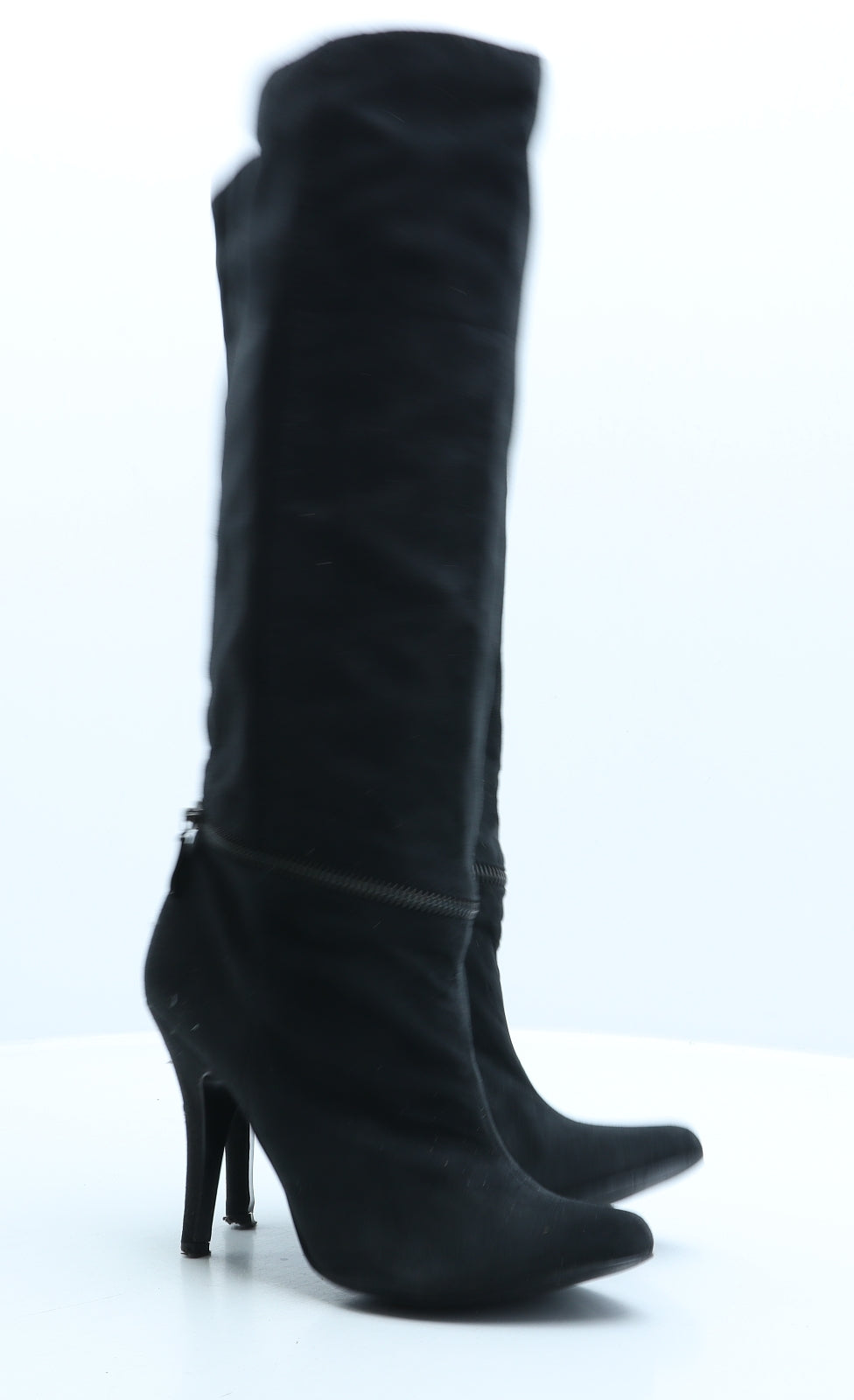 Preworn Womens Black Suede Bootie Boot UK 3 36
