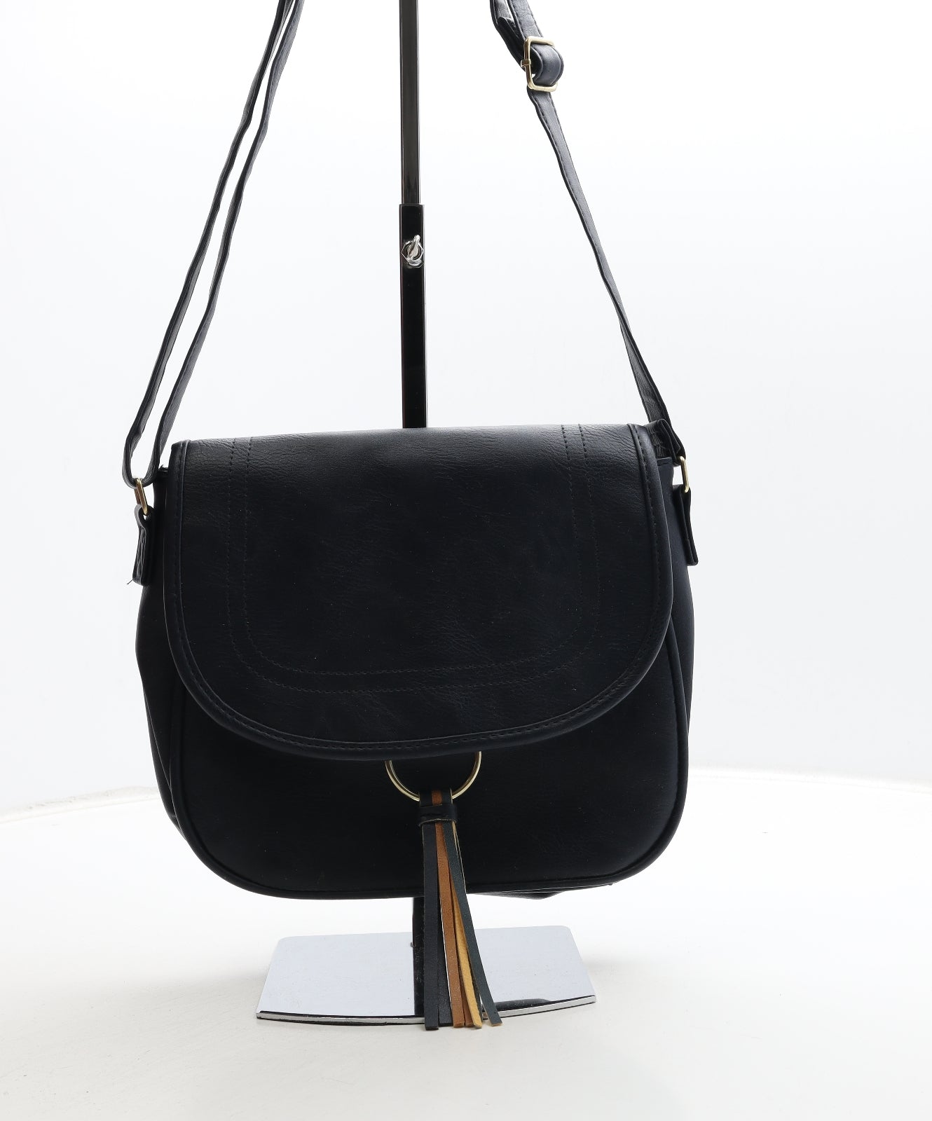 Natalie Andersen Womens Navy Polyurethane Crossbody Size Medium