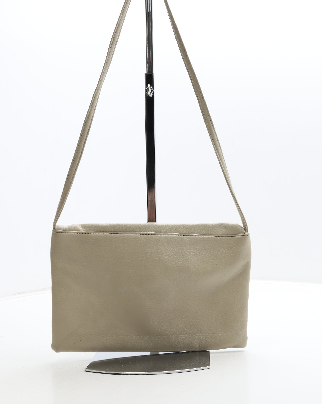 George Womens Beige Colorblock Polyurethane Crossbody Size Small