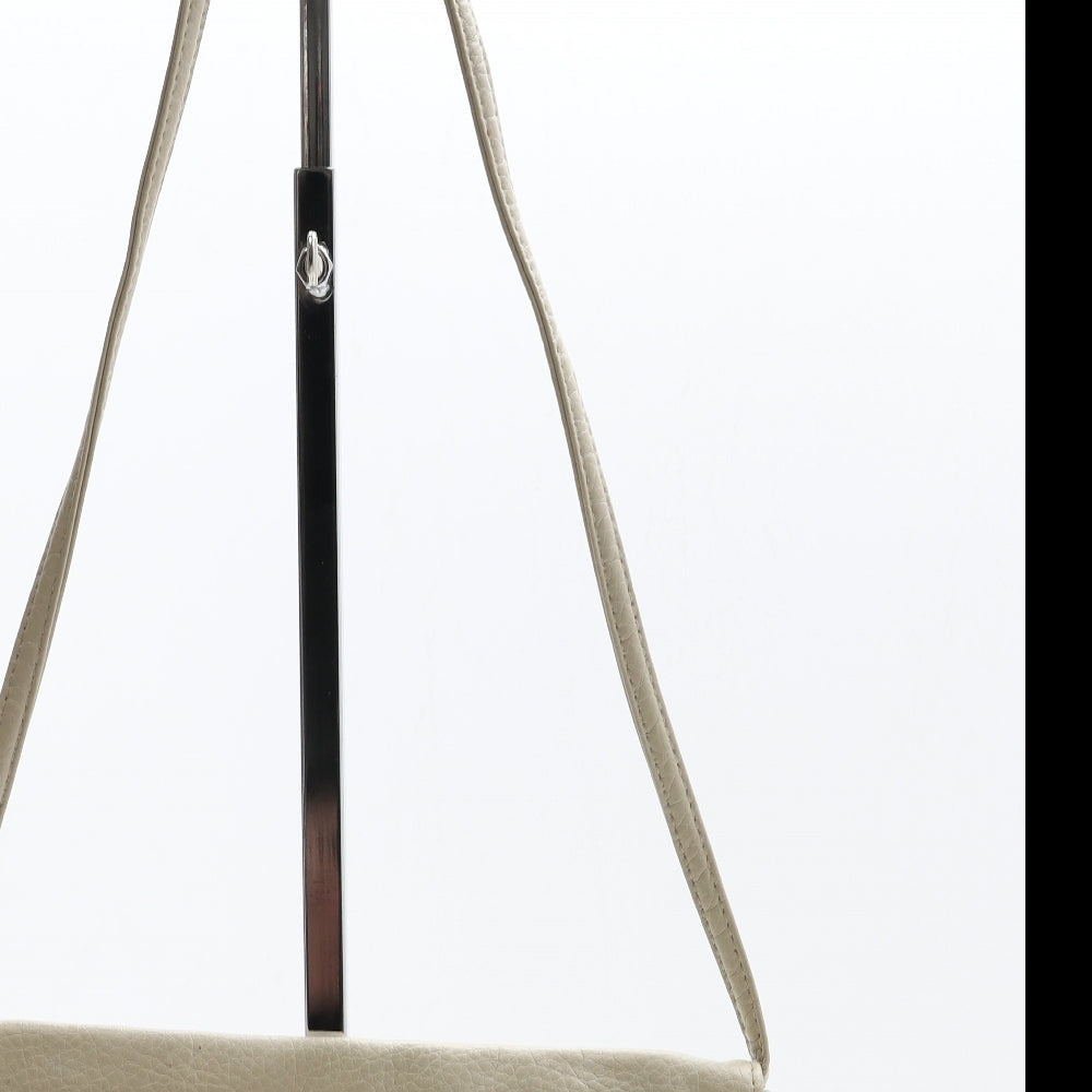 George Womens Beige Colorblock Polyurethane Crossbody Size Small