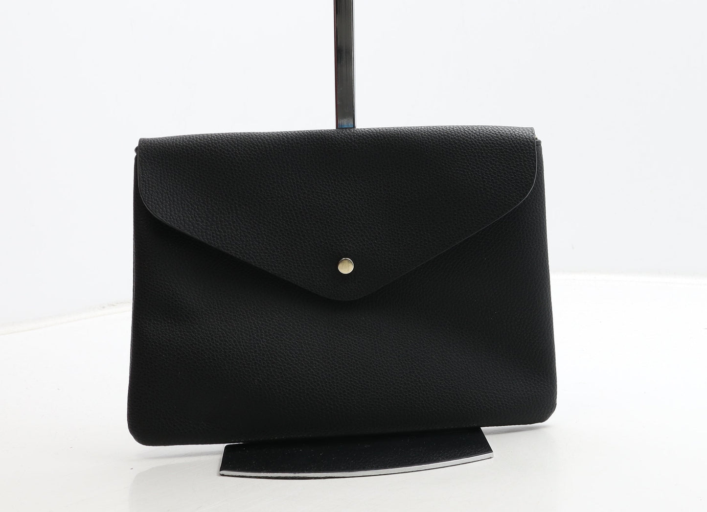 George Womens Black Polyurethane Clutch Size Small