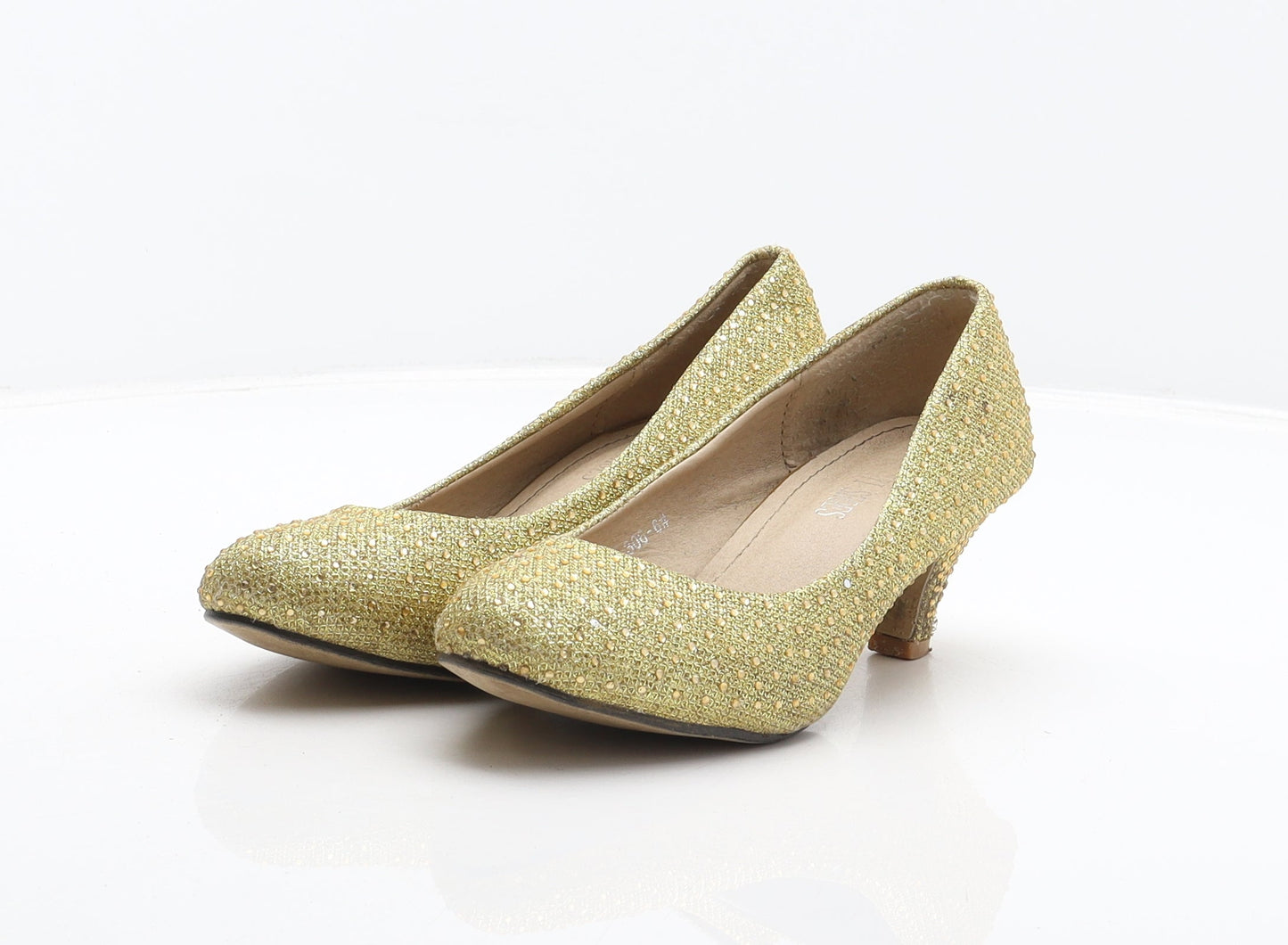 Preworn Womens Gold Synthetic Court Heel UK 2.5 35