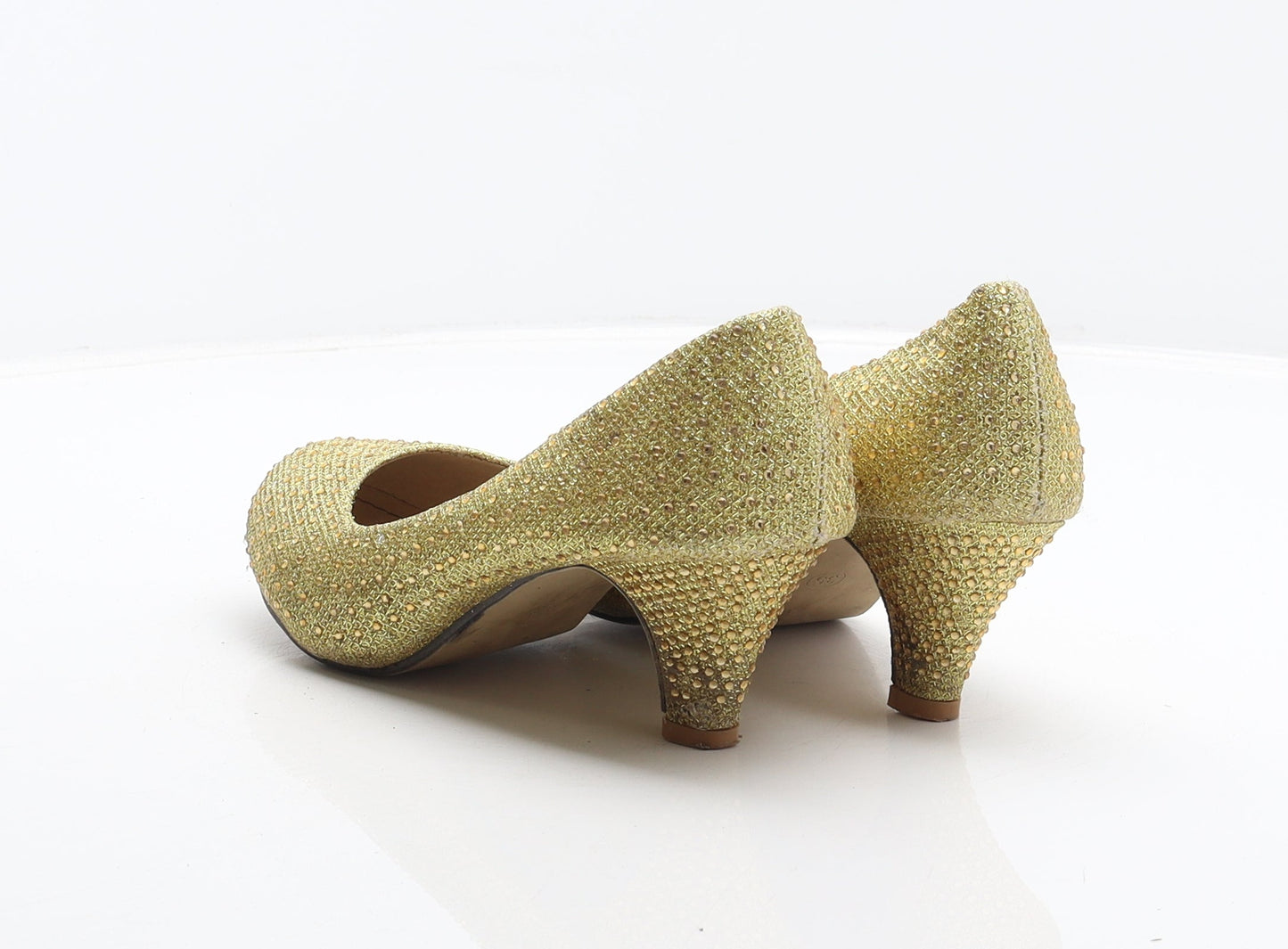 Preworn Womens Gold Synthetic Court Heel UK 2.5 35