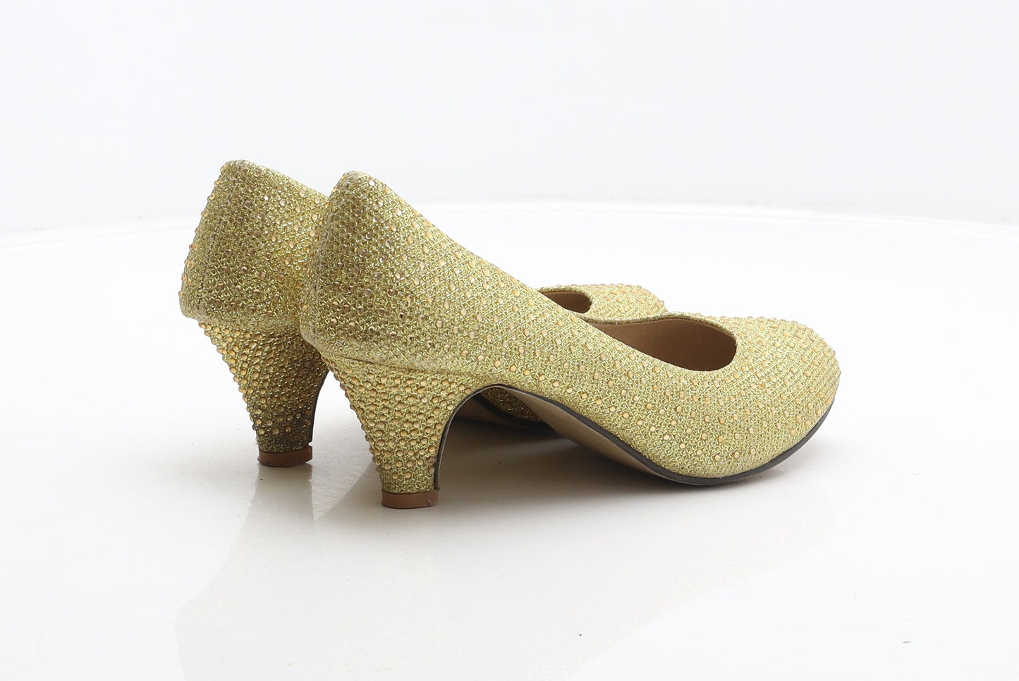 Preworn Womens Gold Synthetic Court Heel UK 2.5 35