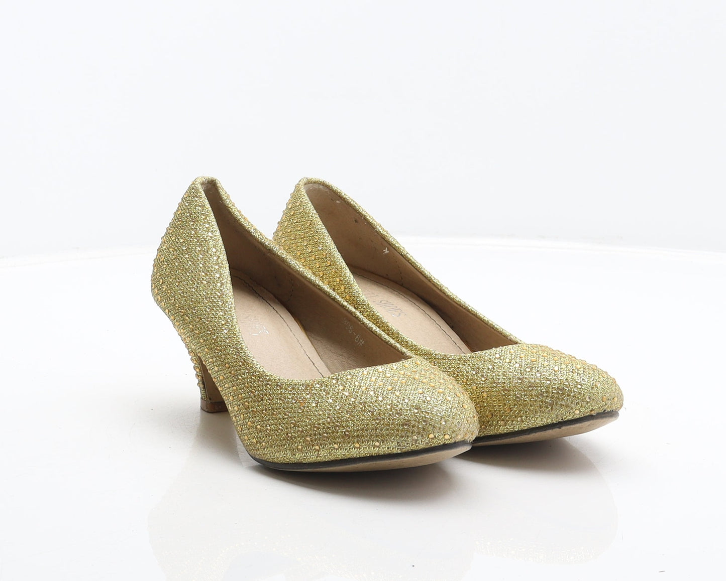 Preworn Womens Gold Synthetic Court Heel UK 2.5 35
