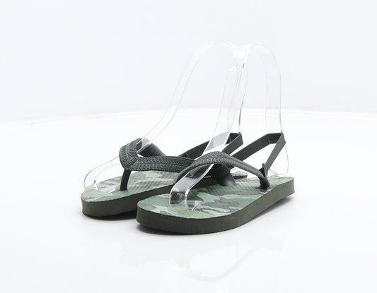 Preworn Boys Green Camouflage Synthetic Flip-Flop Sandal UK 8