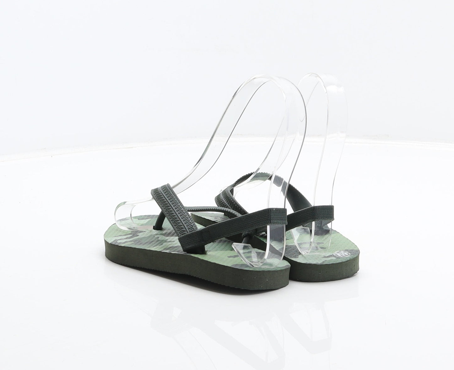 Preworn Boys Green Camouflage Synthetic Flip-Flop Sandal UK 8
