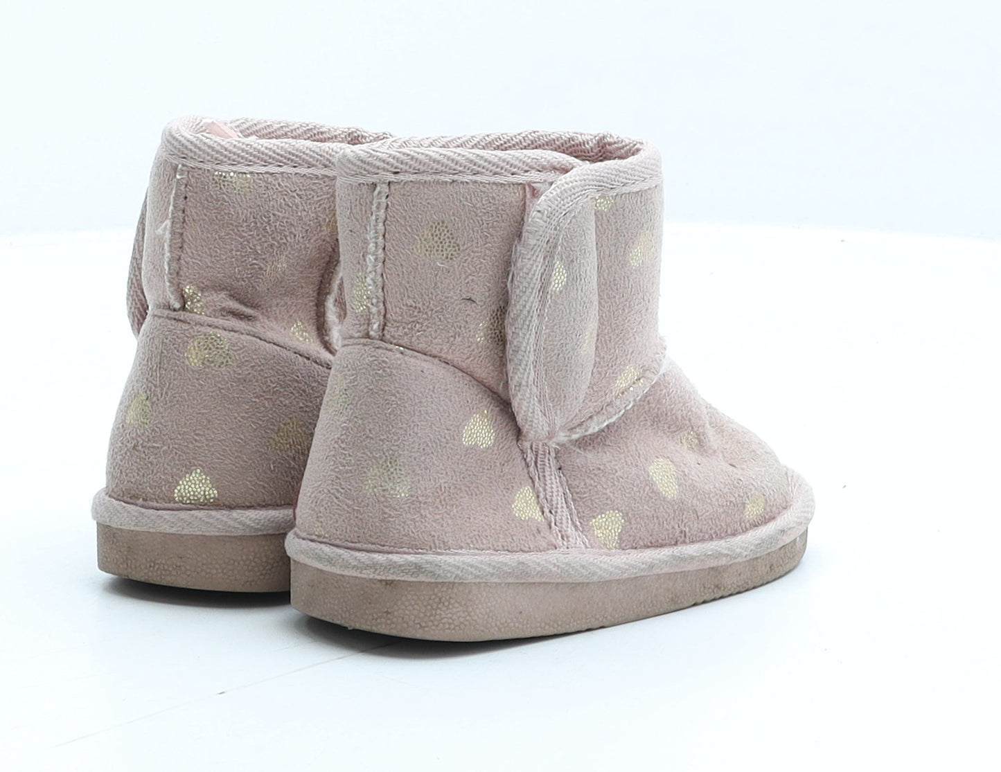 Preworn Girls Pink Geometric Synthetic Shearling Style Boot UK 5 22 - Stars