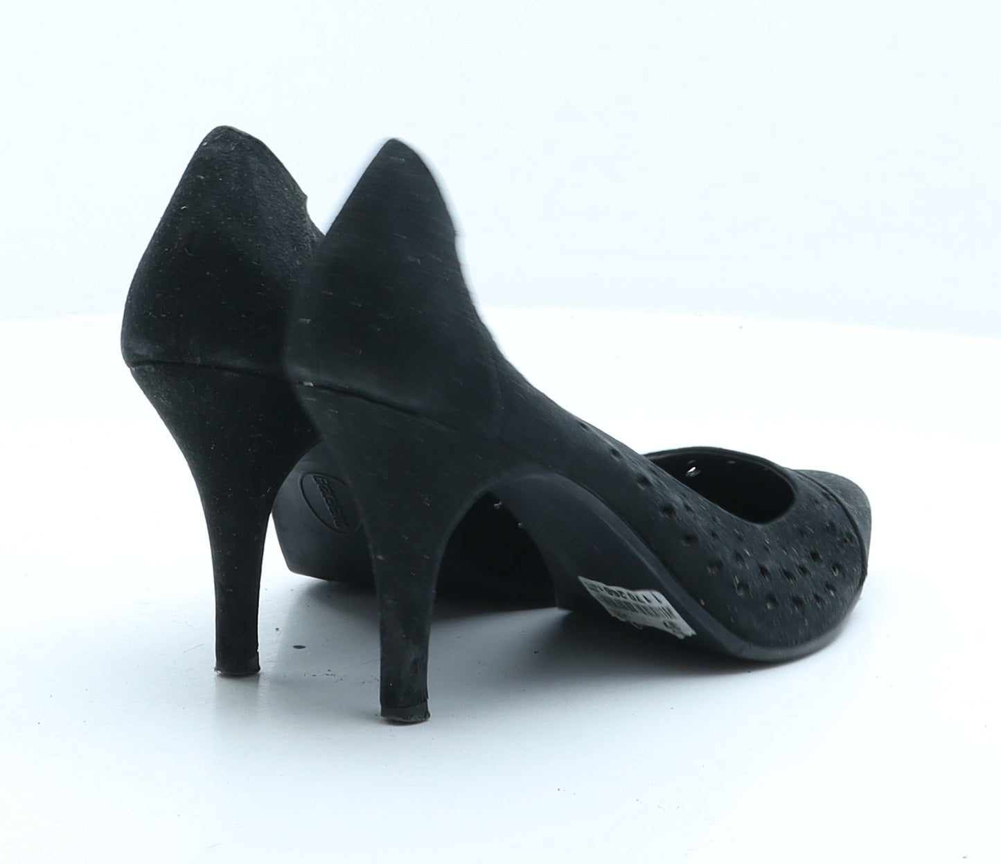 Preworn Womens Black Fabric Court Heel UK 4 37