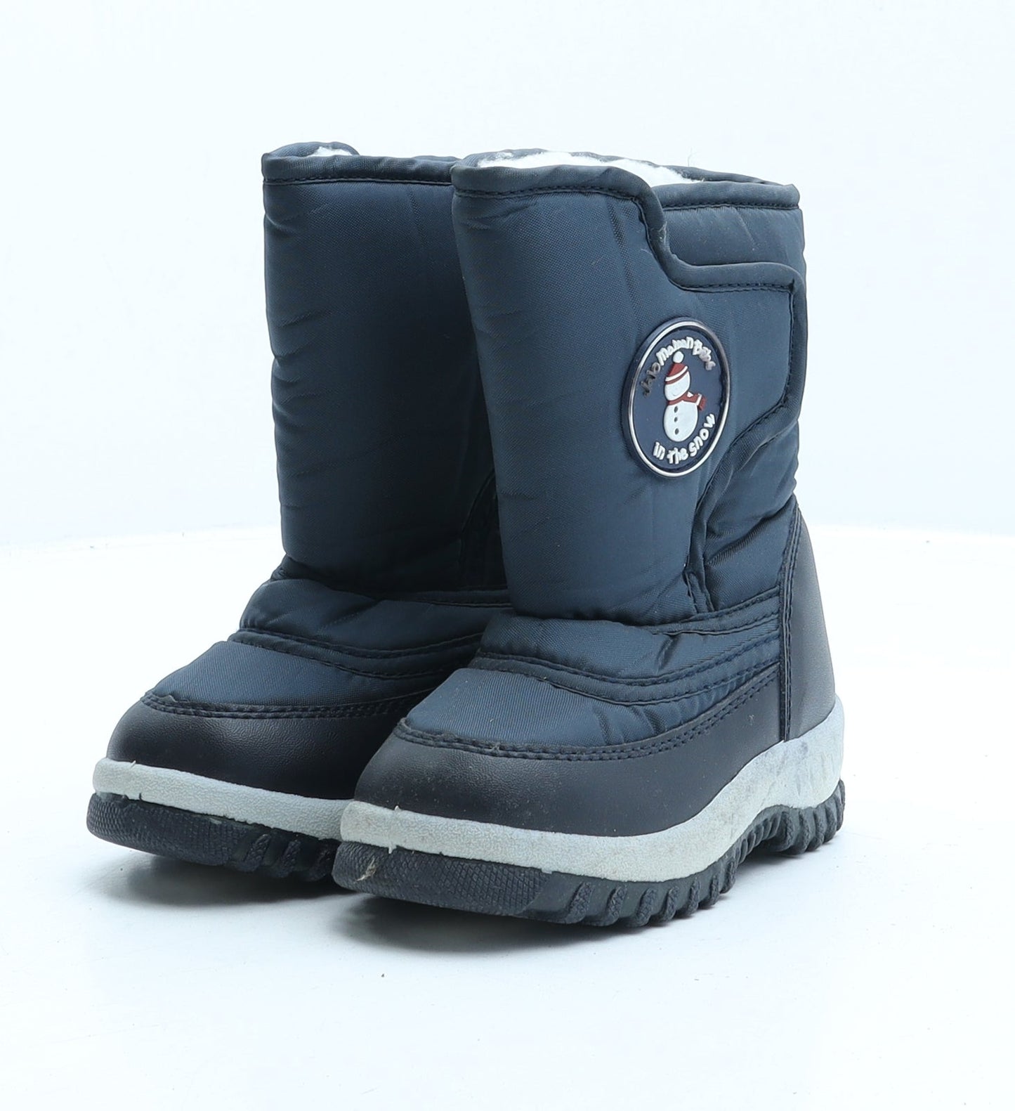 JoJo Maman Bébé Boys Blue Synthetic Snow Boot Boot UK 7 - Snowman