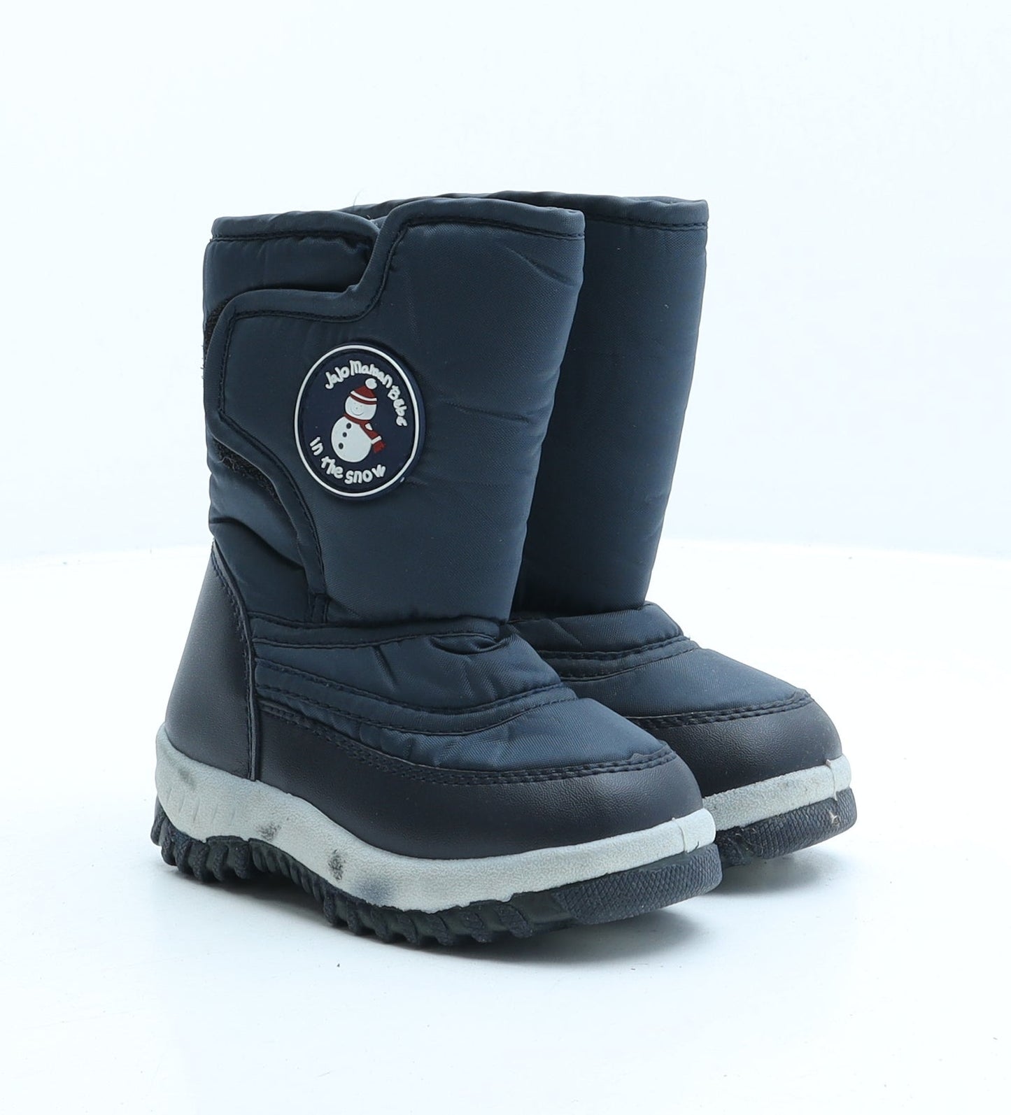 JoJo Maman Bébé Boys Blue Synthetic Snow Boot Boot UK 7 - Snowman