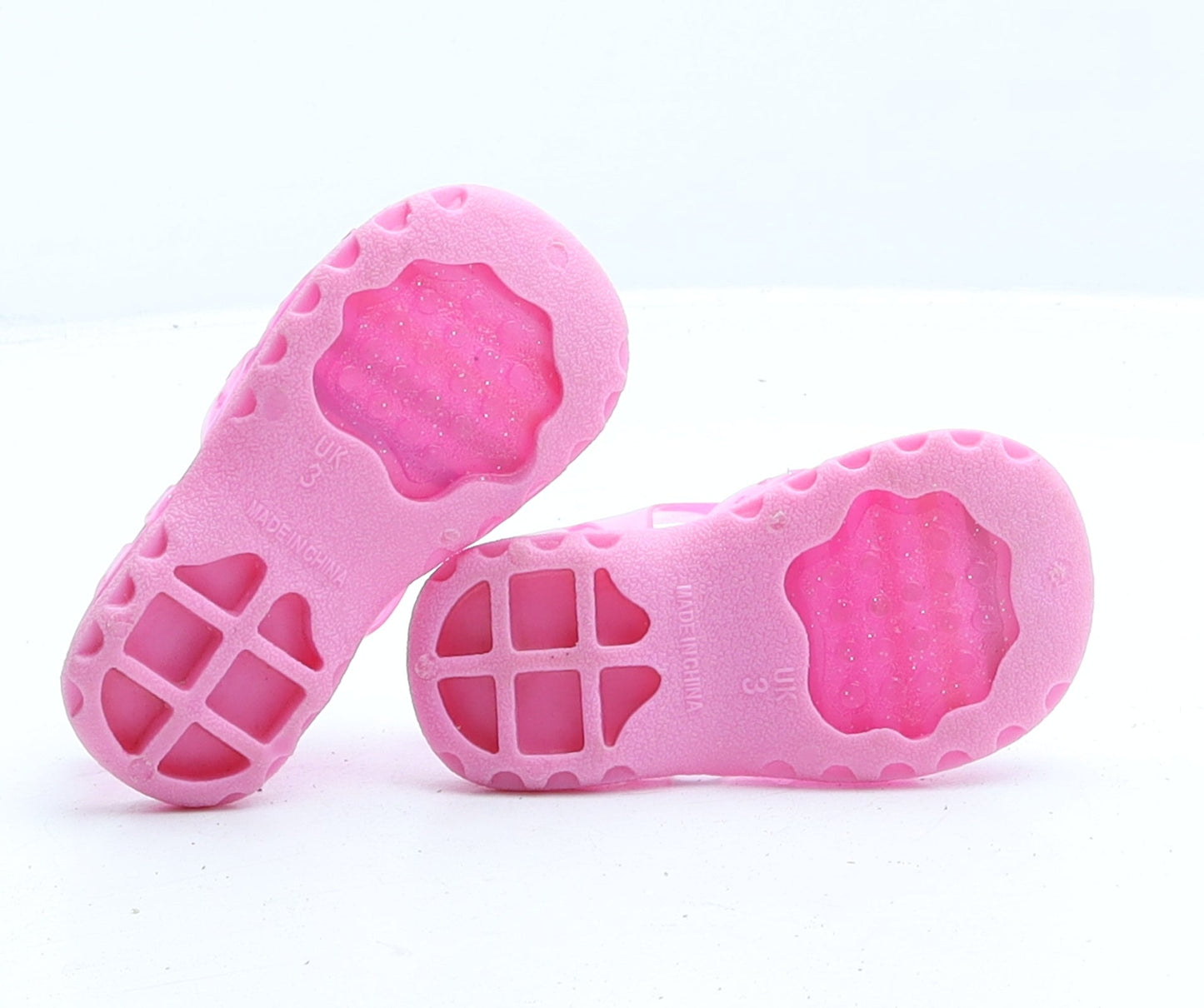 Preworn Girls Pink Rubber Strappy Sandal UK 3