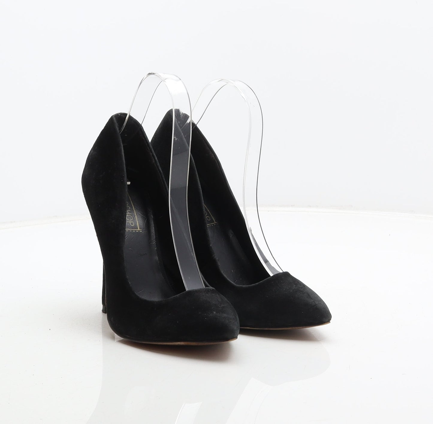 Topshop Womens Black Suede Court Heel UK 3.5 36