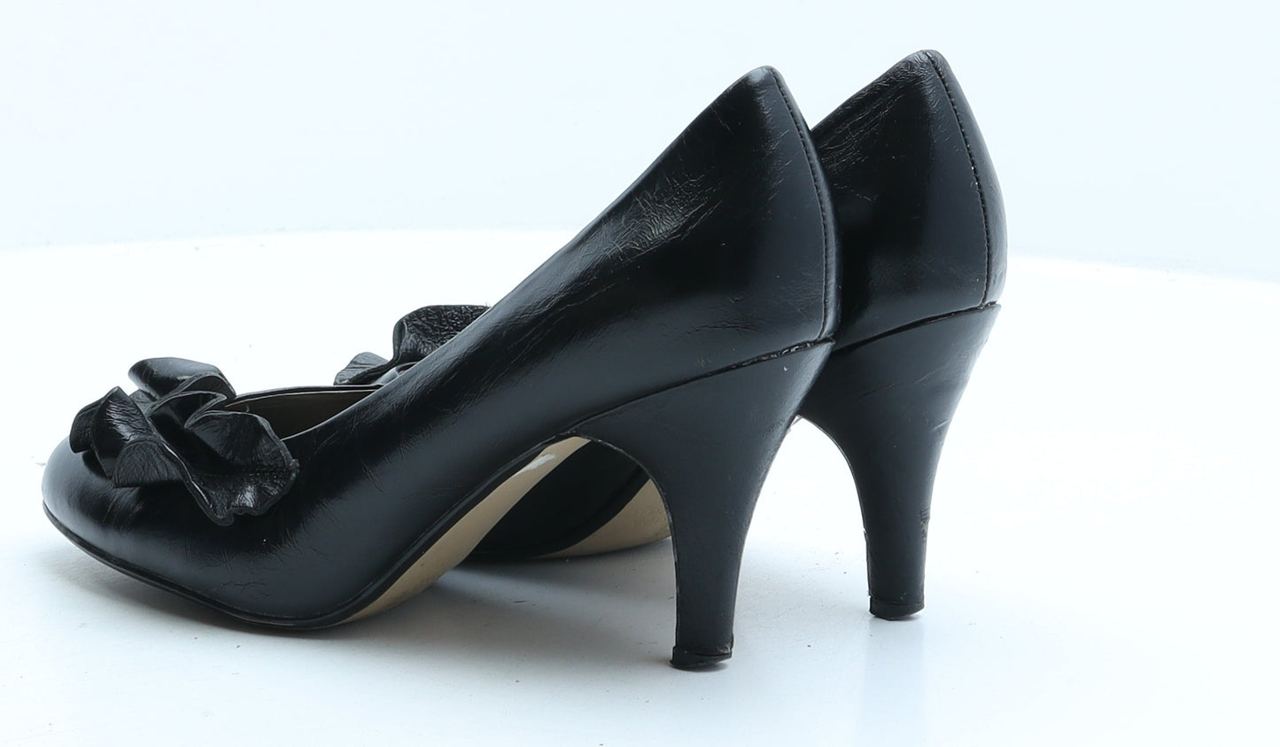 Preworn Womens Black Synthetic Court Heel UK 5 38