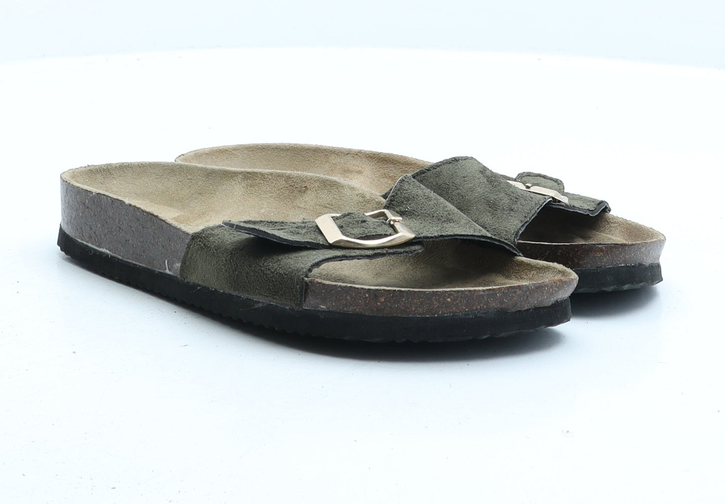 Atmosphere Womens Green Fabric Slip On Sandal UK 4