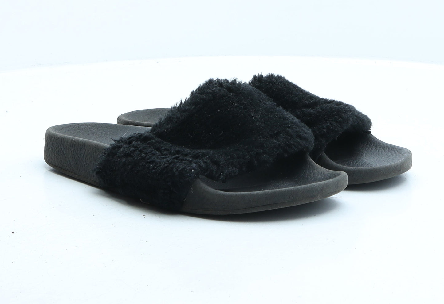 Preworn Womens Black Synthetic Slider Sandal UK 5 38