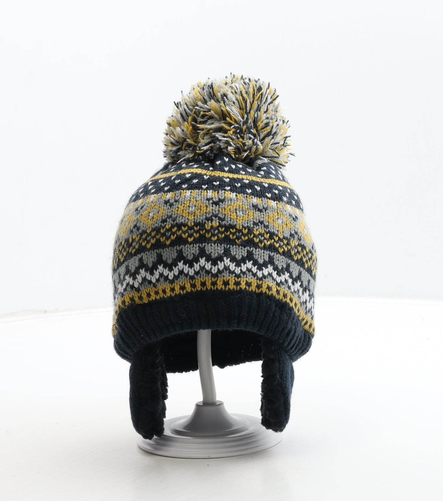 George Boys Multicoloured Fair Isle Acrylic Bobble Hat One Size