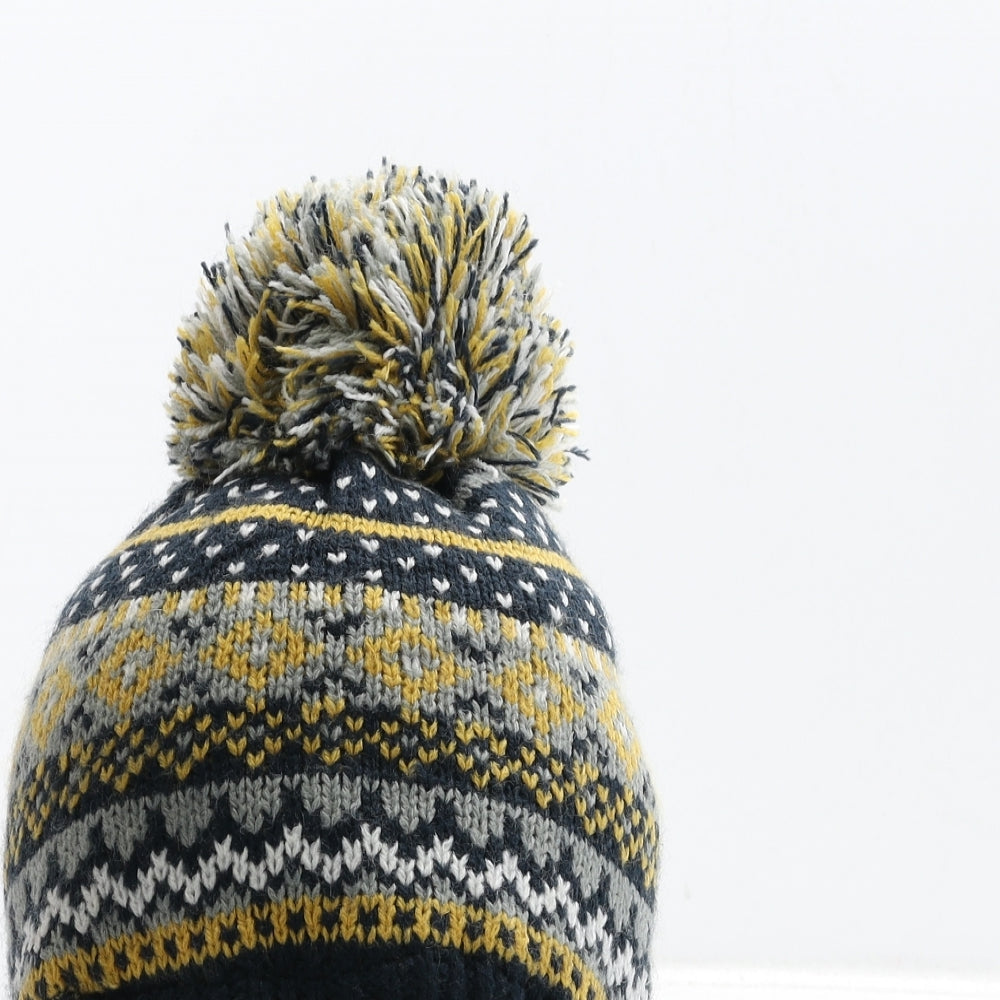 George Boys Multicoloured Fair Isle Acrylic Bobble Hat One Size
