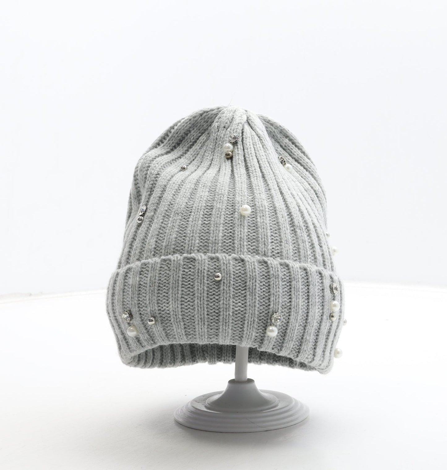 Primark Womens Grey Acrylic Beanie One Size