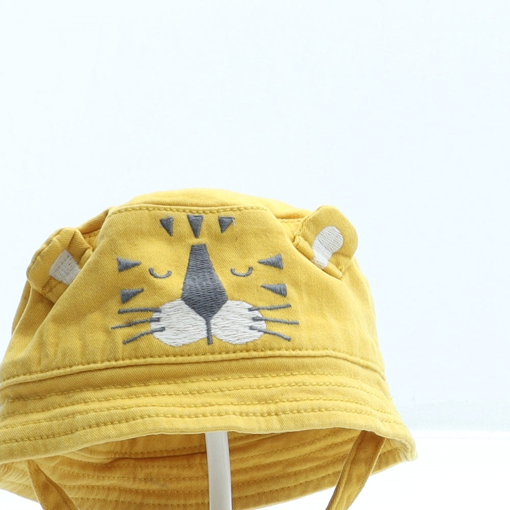 F&F Boys Yellow Cotton Bucket Hat Size XS - Tiger design