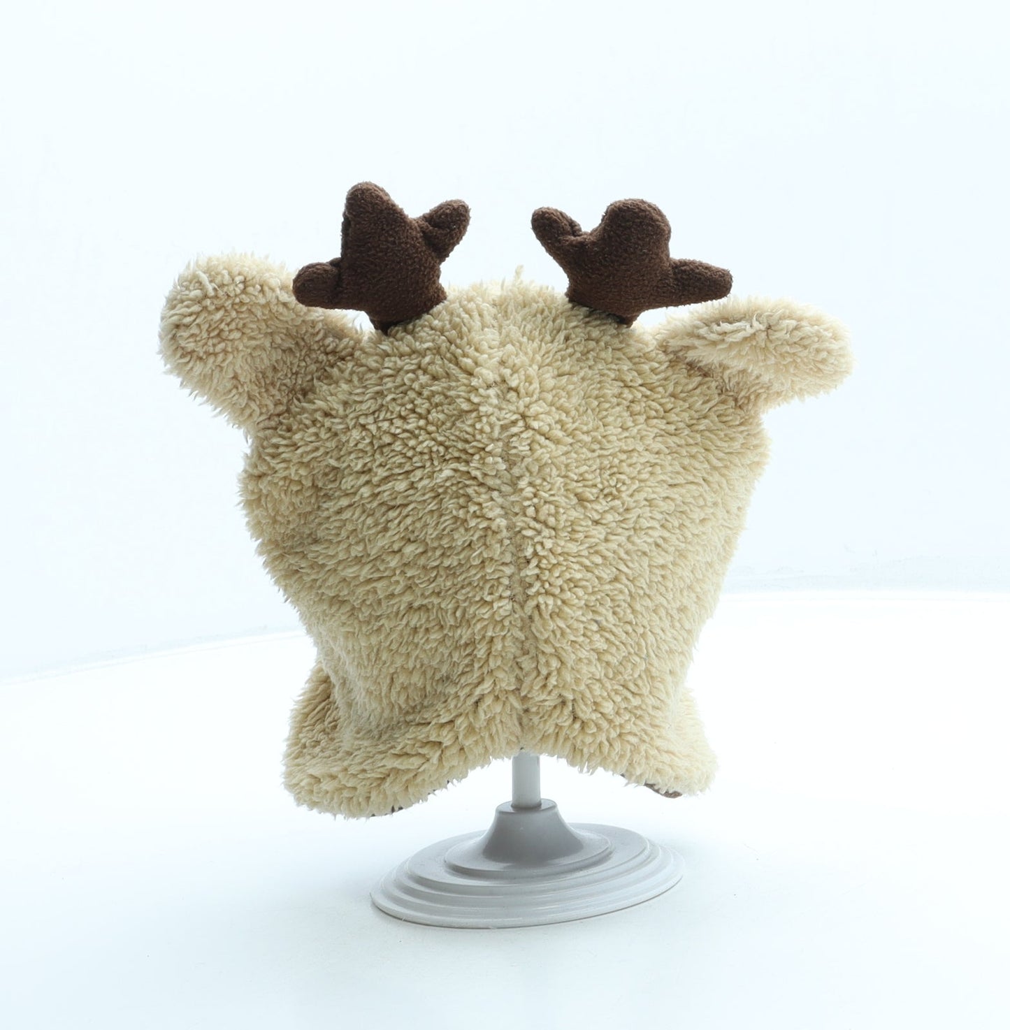 Primark Boys Brown 100% Polyester Bonnet Size XS - Reindeer design