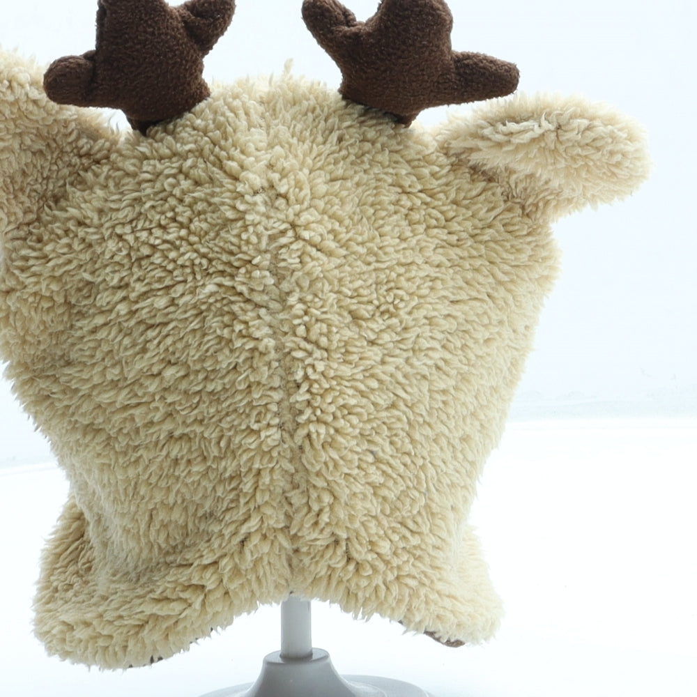 Primark Boys Brown 100% Polyester Bonnet Size XS - Reindeer design