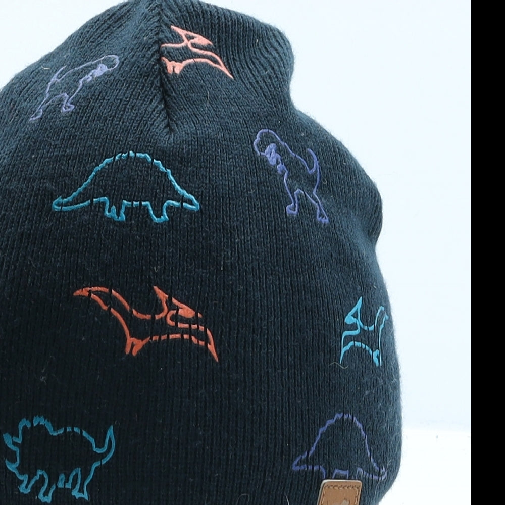 F&F Boys Blue Geometric Acrylic Beanie One Size - Dinosaur