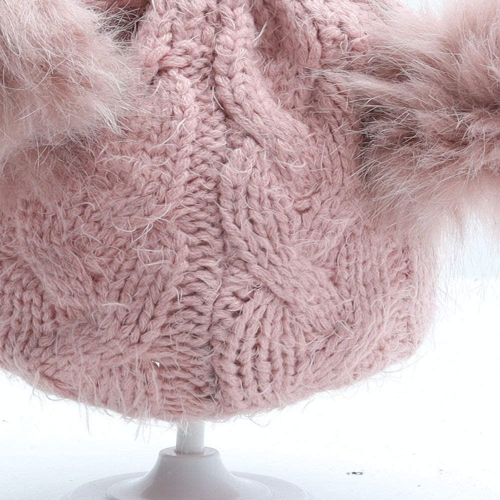 Primark Girls Pink Modacrylic Bobble Hat One Size