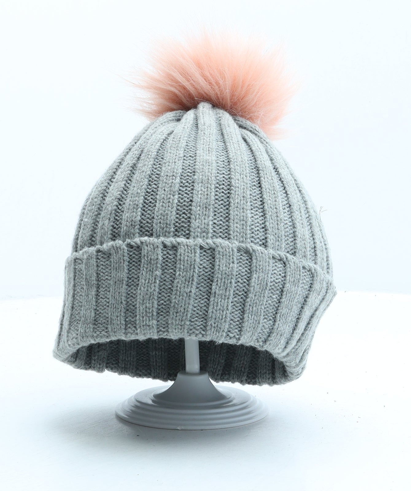 Primark Girls Grey Acrylic Bobble Hat One Size