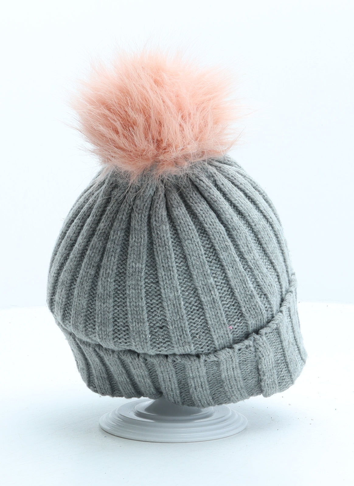 Primark Girls Grey Acrylic Bobble Hat One Size