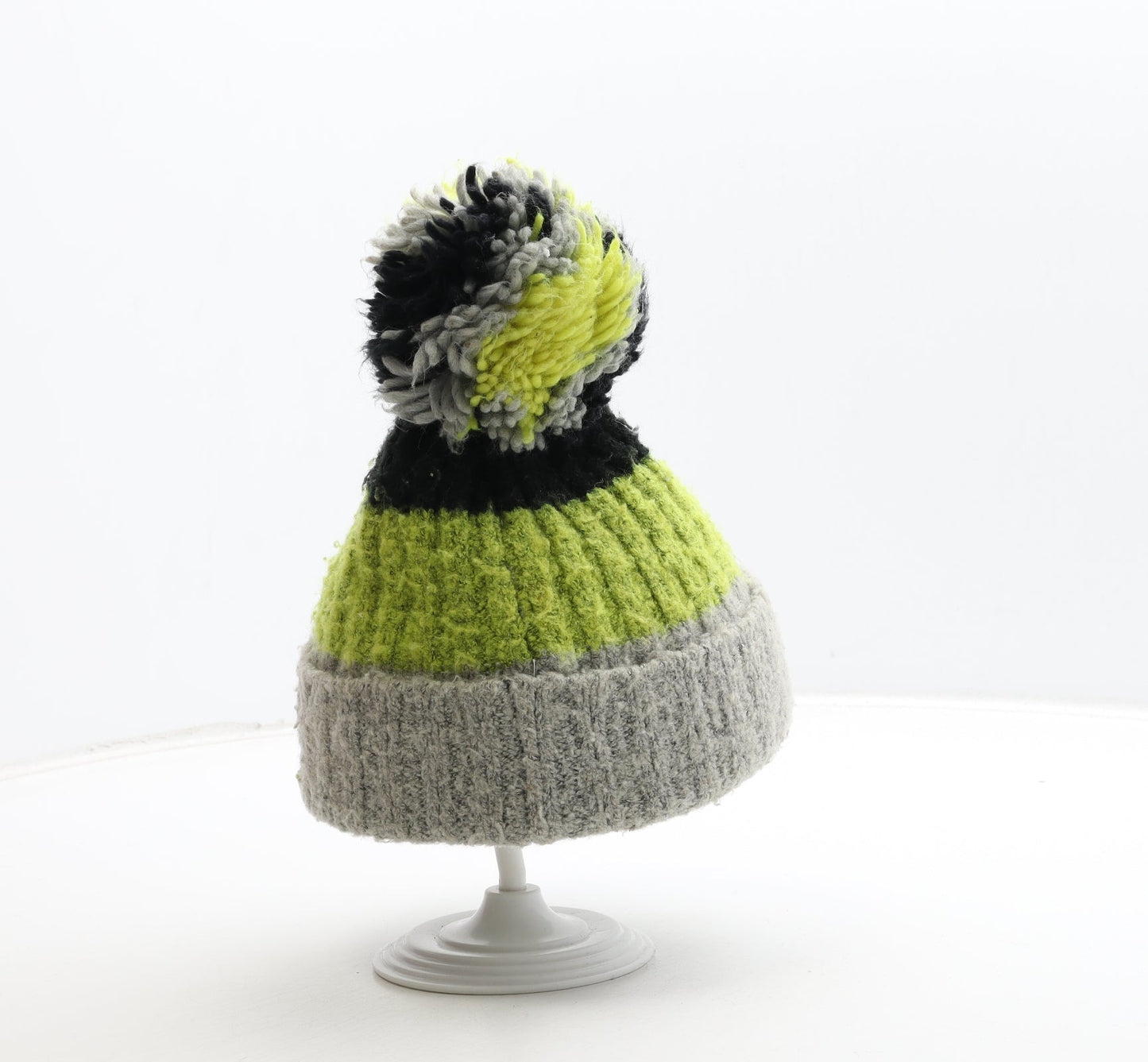 F&F Boys Multicoloured Acrylic Bobble Hat One Size
