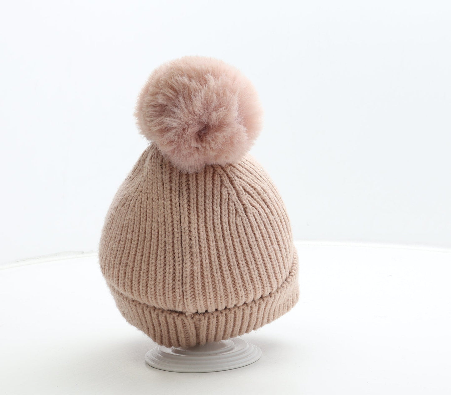 Primark Womens Pink Acrylic Bobble Hat Size M