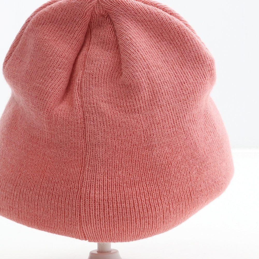 George Girls Pink Acrylic Beanie Size S - Heart Detail