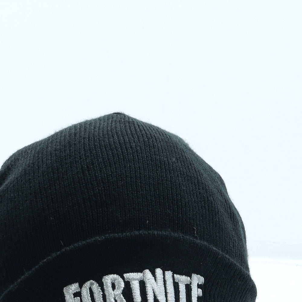 Primark Boys Black Acrylic Beanie One Size - Fortnite