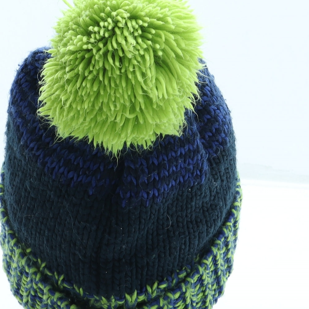 George Boys Blue Acrylic Bobble Hat One Size - Pom Pom