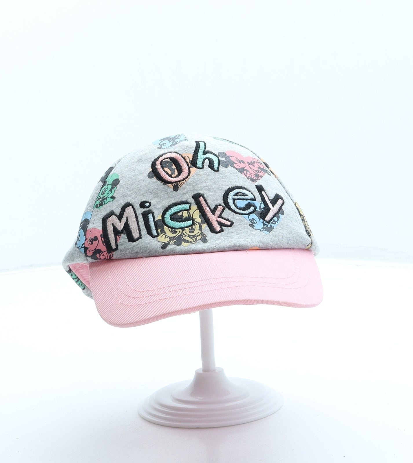 George Girls Grey Geometric Polyester Baseball Cap One Size - Mickey Mouse