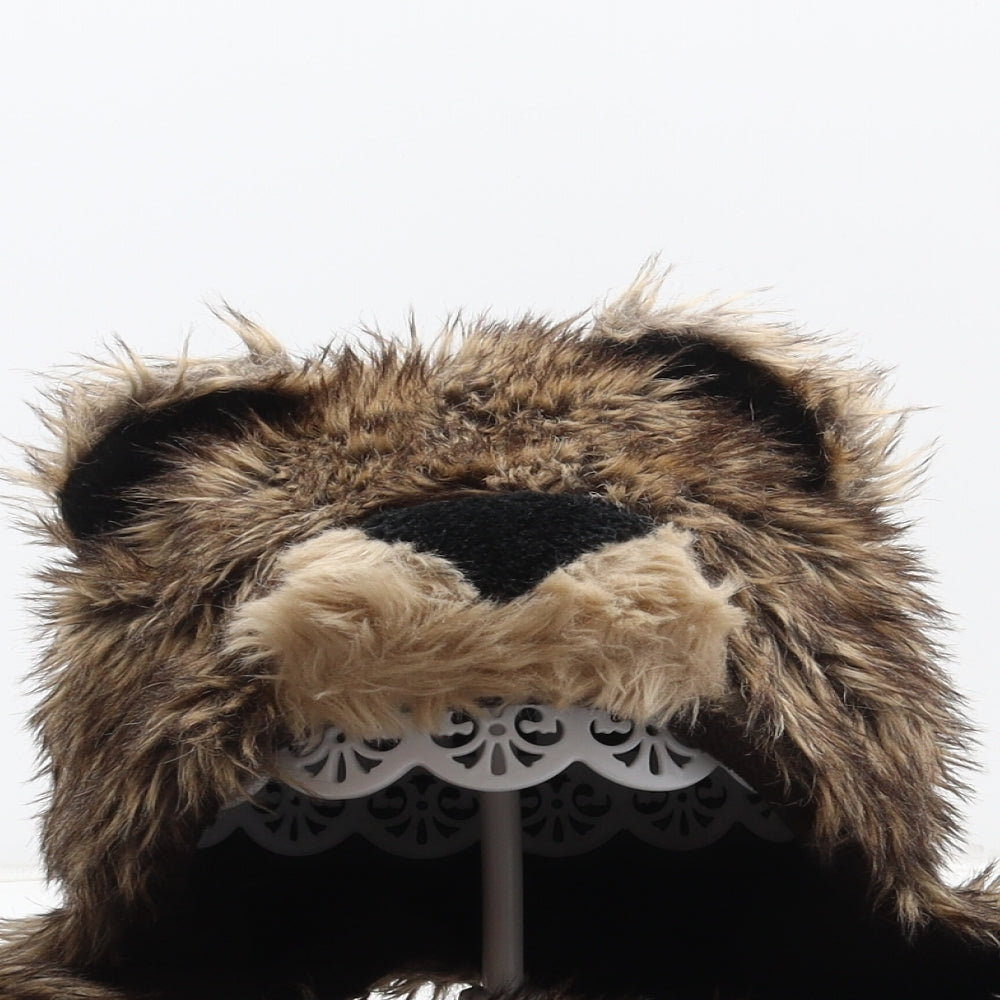 Preworn Boys Brown Polyester Bonnet One Size - Bear design