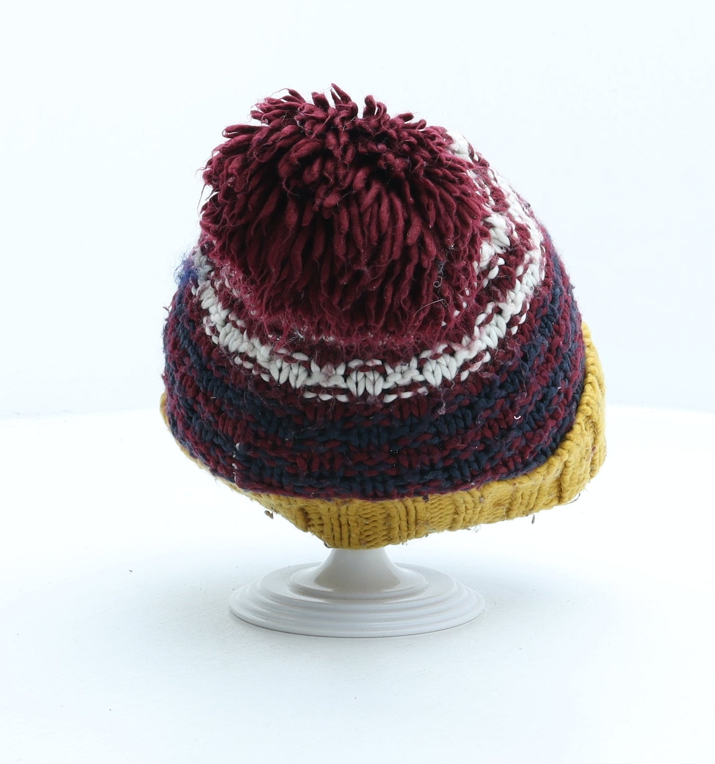 Georgem Boys Multicoloured Striped Acrylic Bobble Hat One Size