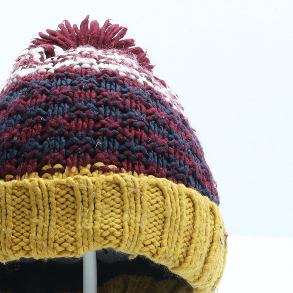 Georgem Boys Multicoloured Striped Acrylic Bobble Hat One Size