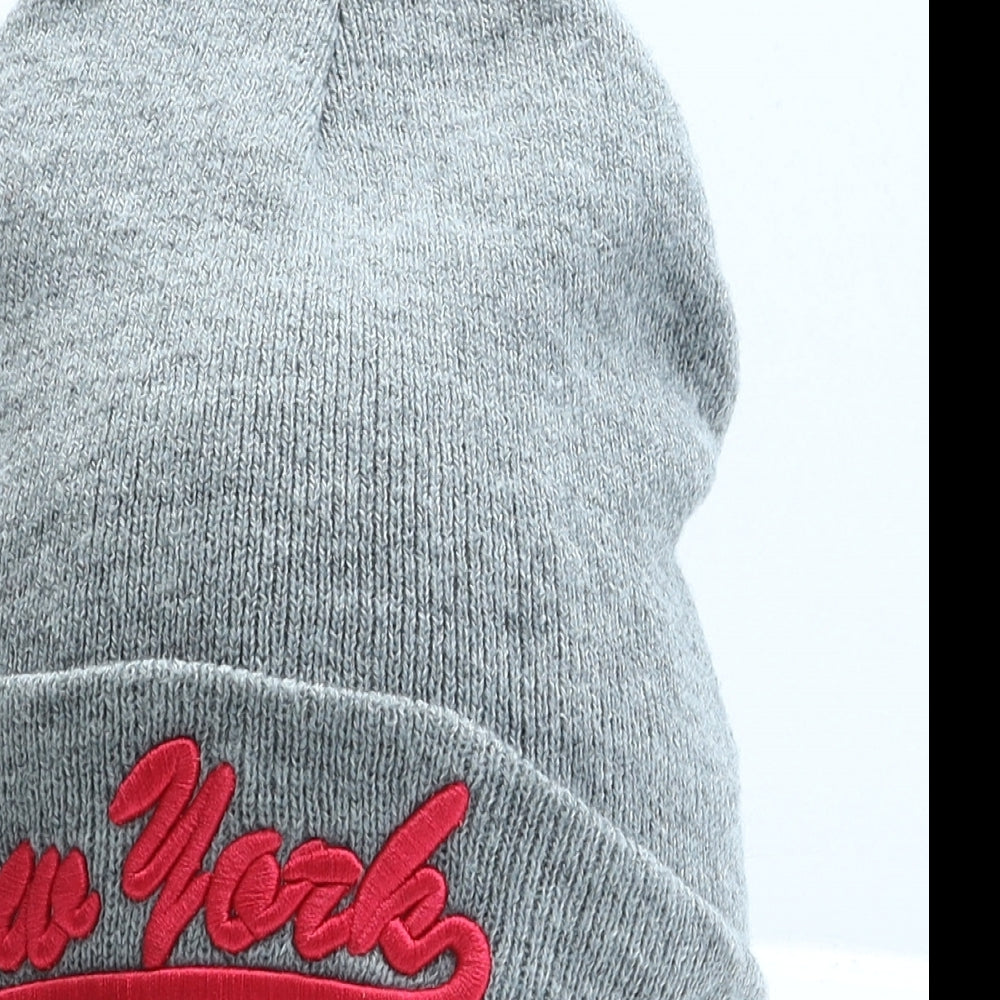 Preworn Womens Grey Acrylic Beanie One Size - New York