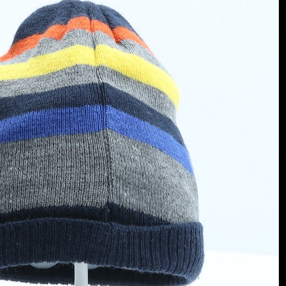 George Boys Multicoloured Striped Acrylic Beanie One Size