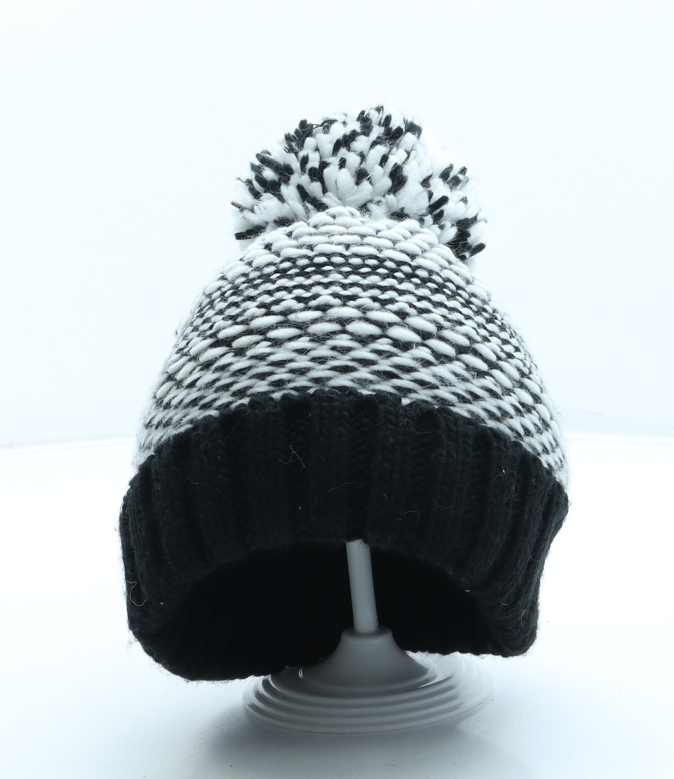 George Girls Black Acrylic Bobble Hat One Size - Pom Pom