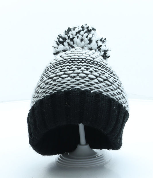 George Girls Black Acrylic Bobble Hat One Size - Pom Pom