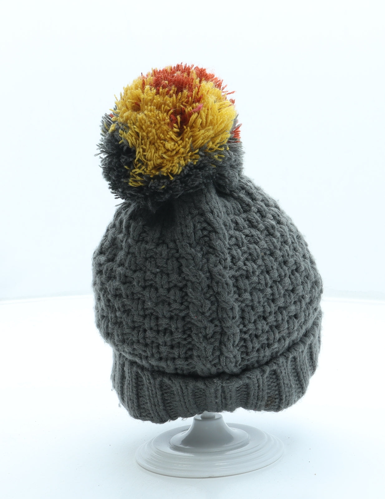 George Boys Grey Acrylic Bobble Hat One Size - Pom Pom