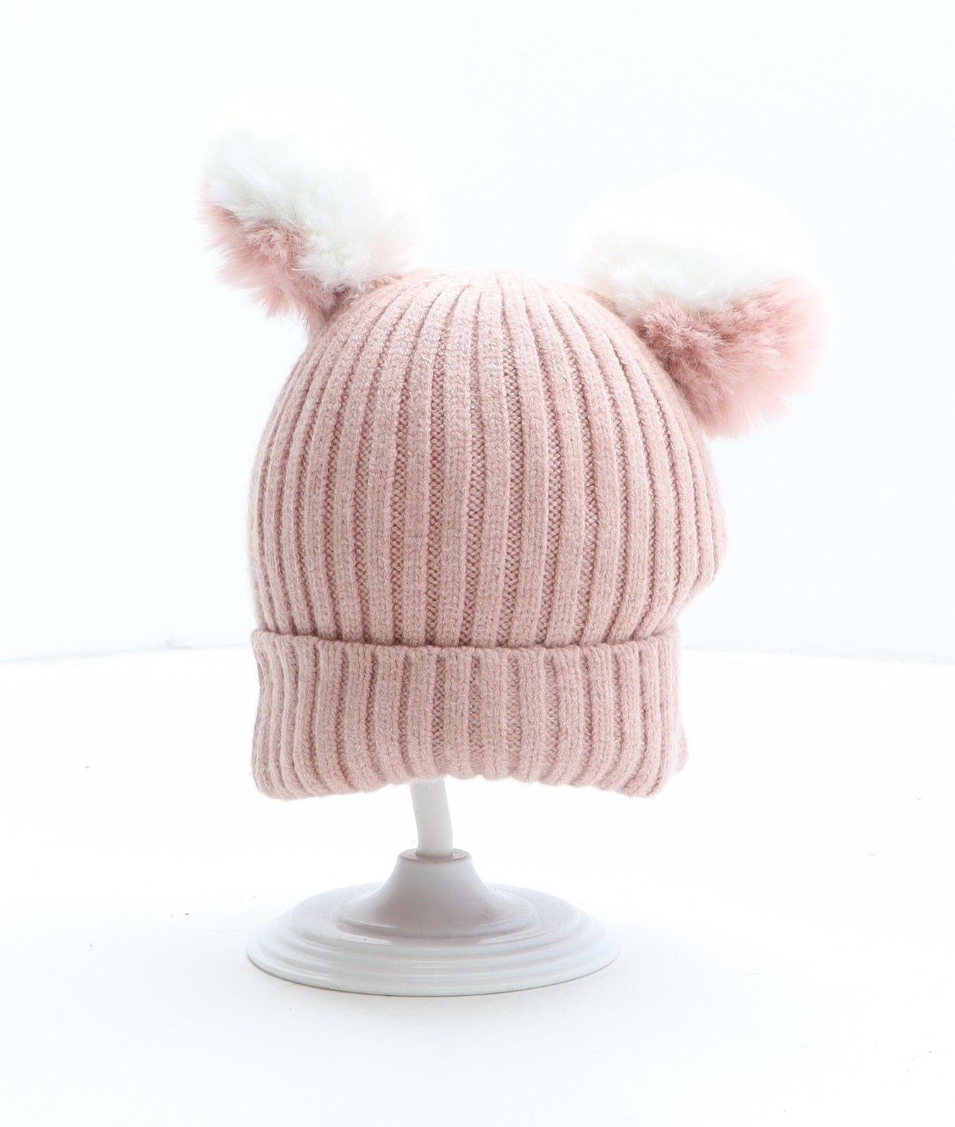 Preworn Girls Pink Viscose Bobble Hat One Size