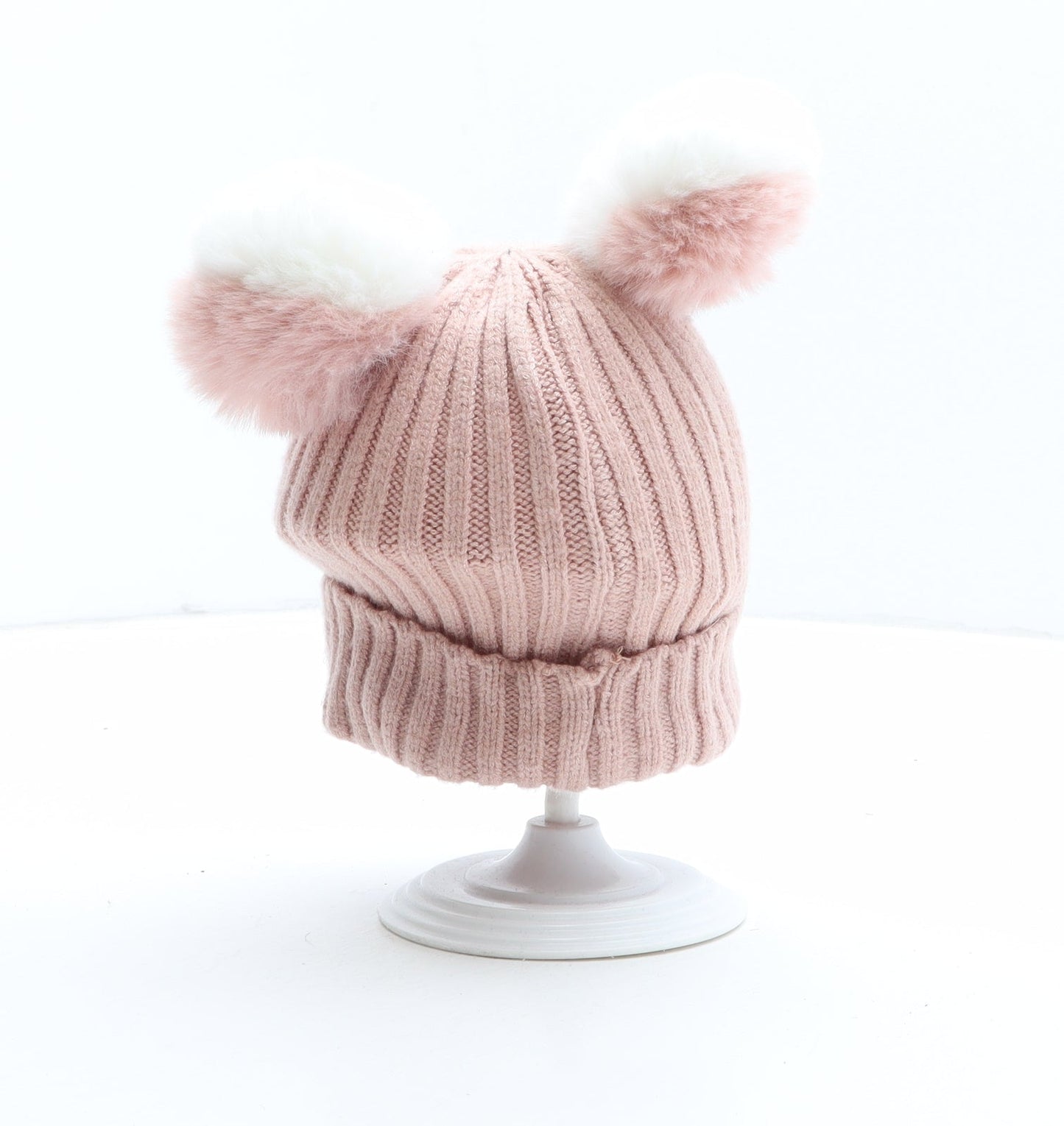 Preworn Girls Pink Viscose Bobble Hat One Size